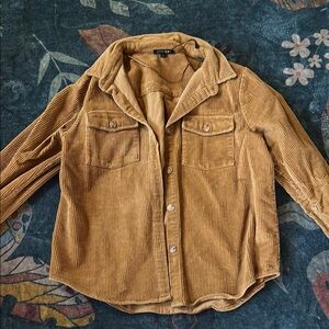 Corduroy Button-Up Shirt in Tan